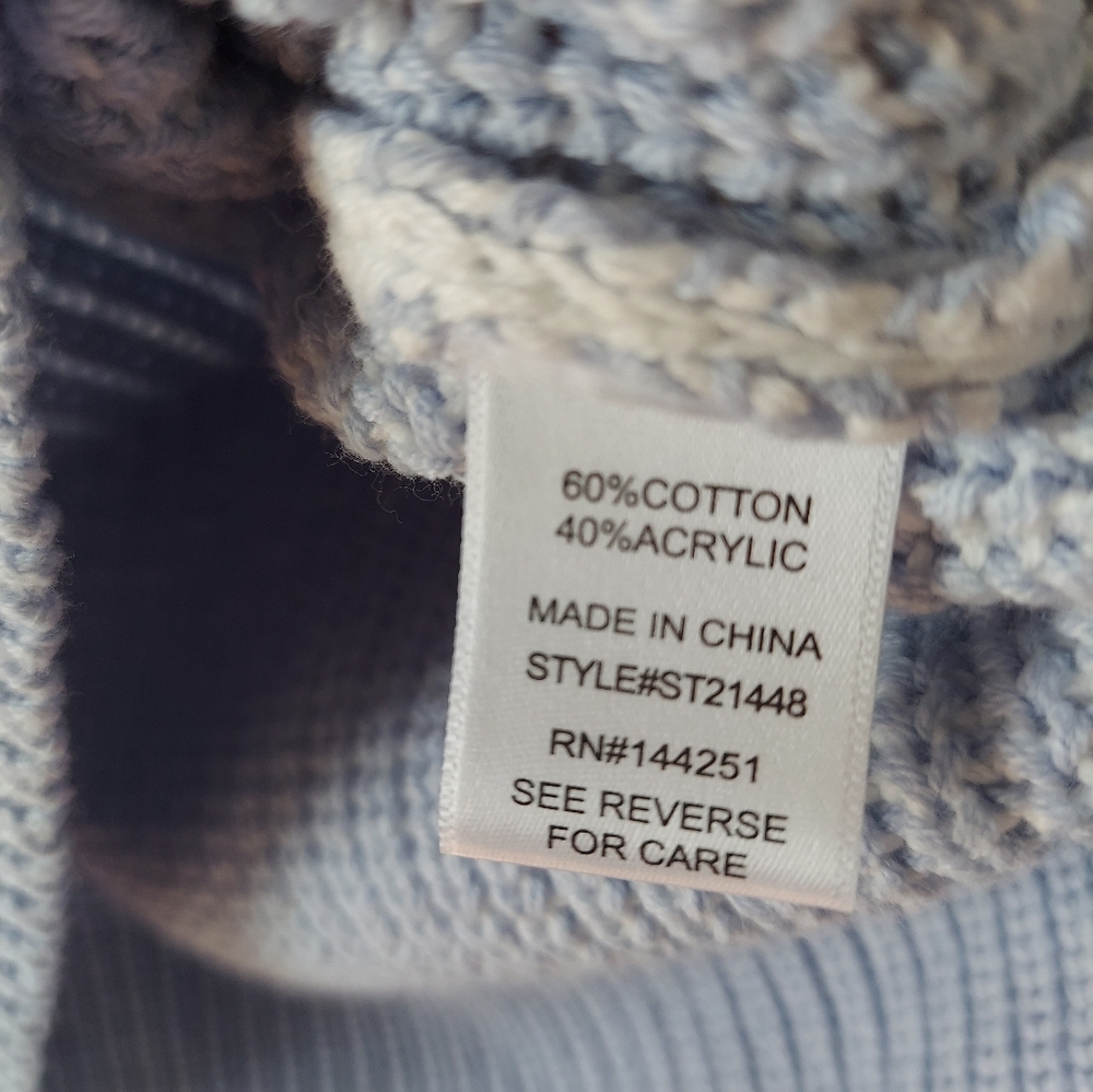 Sincerely Jules Blue and White Ribbed Crewneck Sweater - Picture 7 of 8